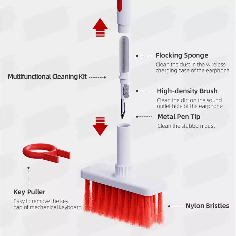 Keyboard Cleaning Brush, Computer Earphones Cleaning Tool, Keyboard Cleaner Keycap Puller Kit For PC Airpods, Safe Keyboard Brush, Durable Effective Universal Detachable Keyboard Brush