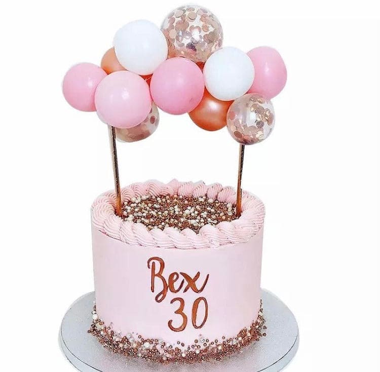 Mini Pink Balloon Topper Set, Happy Birthday Cake Topper Set, Happy Birthday Cake Topper Decoration