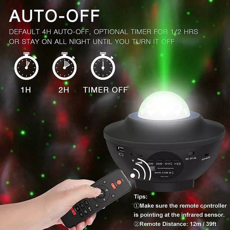 LED Star Ocean Wave Projector, Galaxy Starry Sky Projector Night Lamp With Music Bluetooth Speaker, Child Bluetooth USB Music Player Star Night Light, Romantic Projection Lamp For Kids