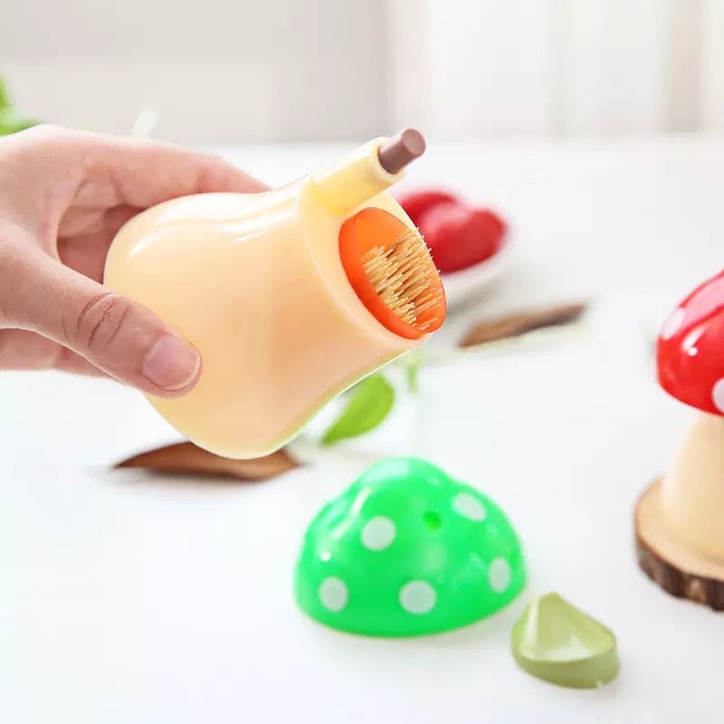 Creative Press Type Mushroom Toothpick Box, Pocket Small Toothpick Box, Mushroom Shape Toothpick Storage Container, Automatic Toothpick Holder Dispenser