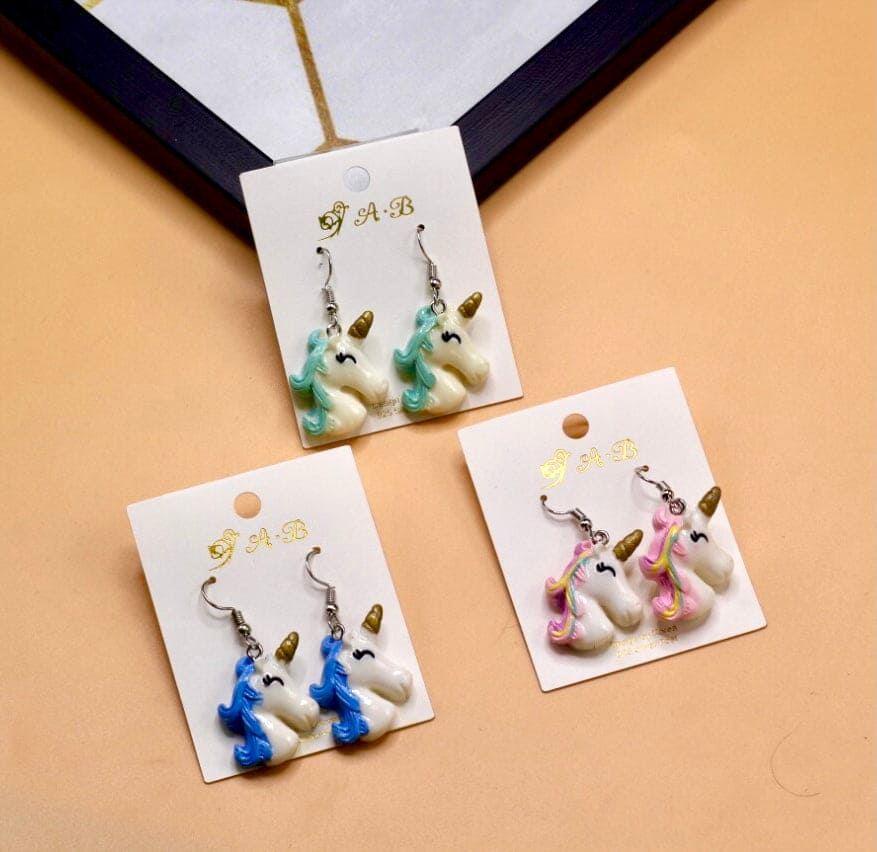Unicorn Shaped Women's Drop Earrings