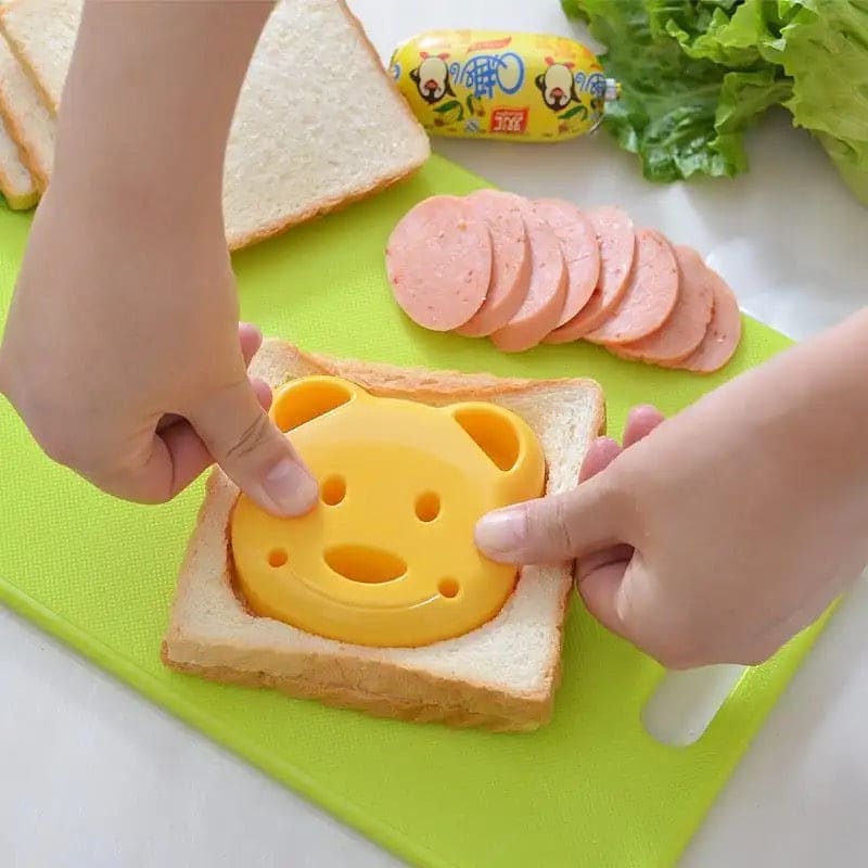Bear Sandwich Cutter, Portable Sandwich Press Bread Mold, Bear Shape Cake Mold, Bread Biscuit Embosser Cake Tool, Toast Bread Making Cutter, Cute Baking Pastry Tool, Household Bear Sandwich Mold
