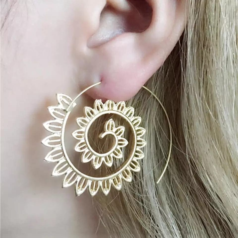 Trendy Geometric Spiral Drop Earrings, Sweet Fairy Trendy Spiral Drop Earrings