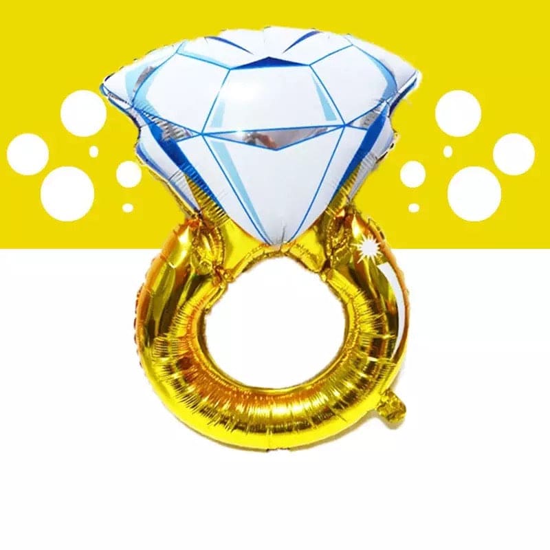 Ring Foil Balloons, Diamond Foil Balloons, Foil Balloons for Valentine Wedding Party Arrangement Anniversary Decoration