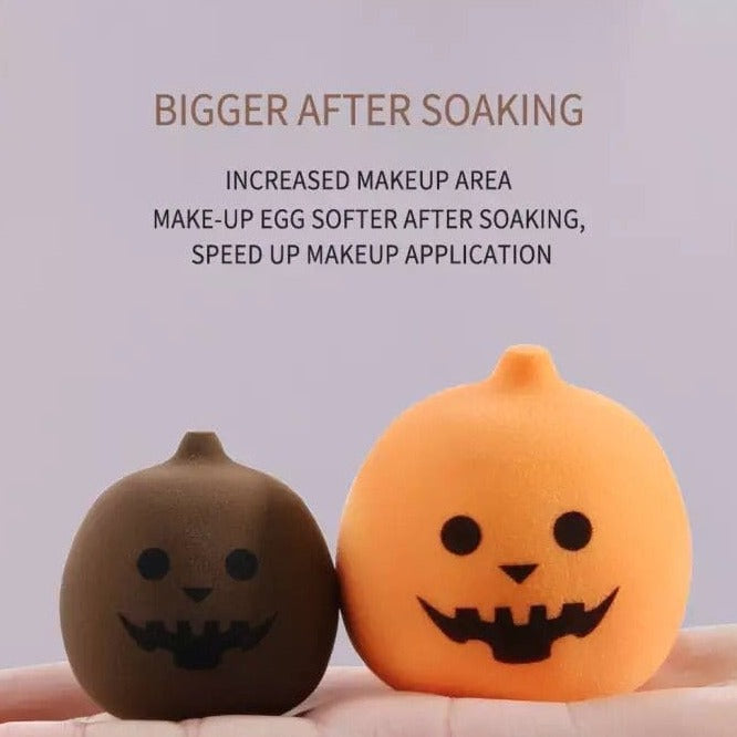 Set Of 4 Halloween Pumpkin Shape Makeup Beauty Blender, Foundation Cream Powder Cosmetic Puff,  Makeup Sponge Set