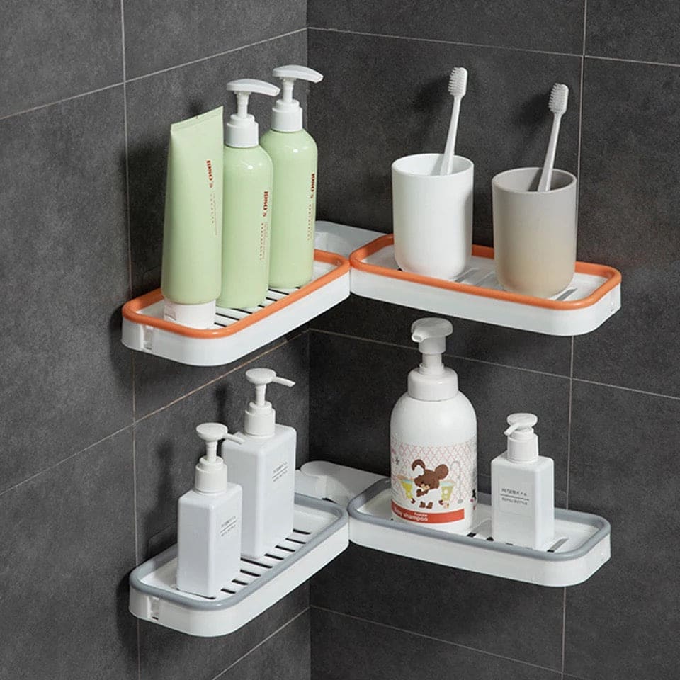 Double Sided Shampoo Holder, Dual-purpose Shelf Wall-mounted Storage Rack, 180 Degree Rotating Storage Rack, Household Storage Rack, Bathroom Foldable Rack