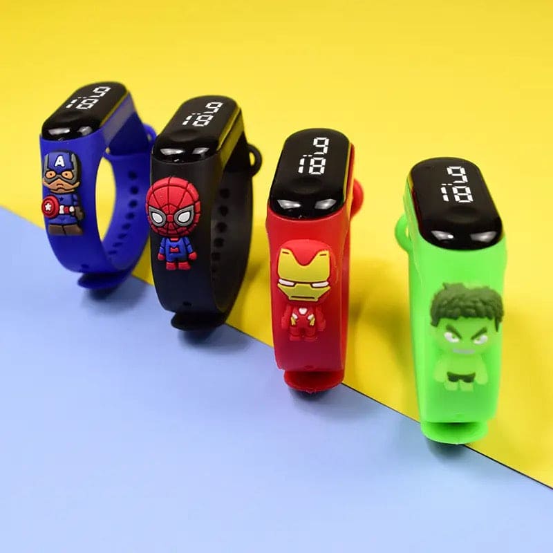 Digital Kids Watch, Superhero Cartoon Touch Bracelet Watch, Children Sports Cartoon Electronic Watch, Marvel Smart Watch,  3D Cartoon Animal LED Digital Display Electric Watches For Kids