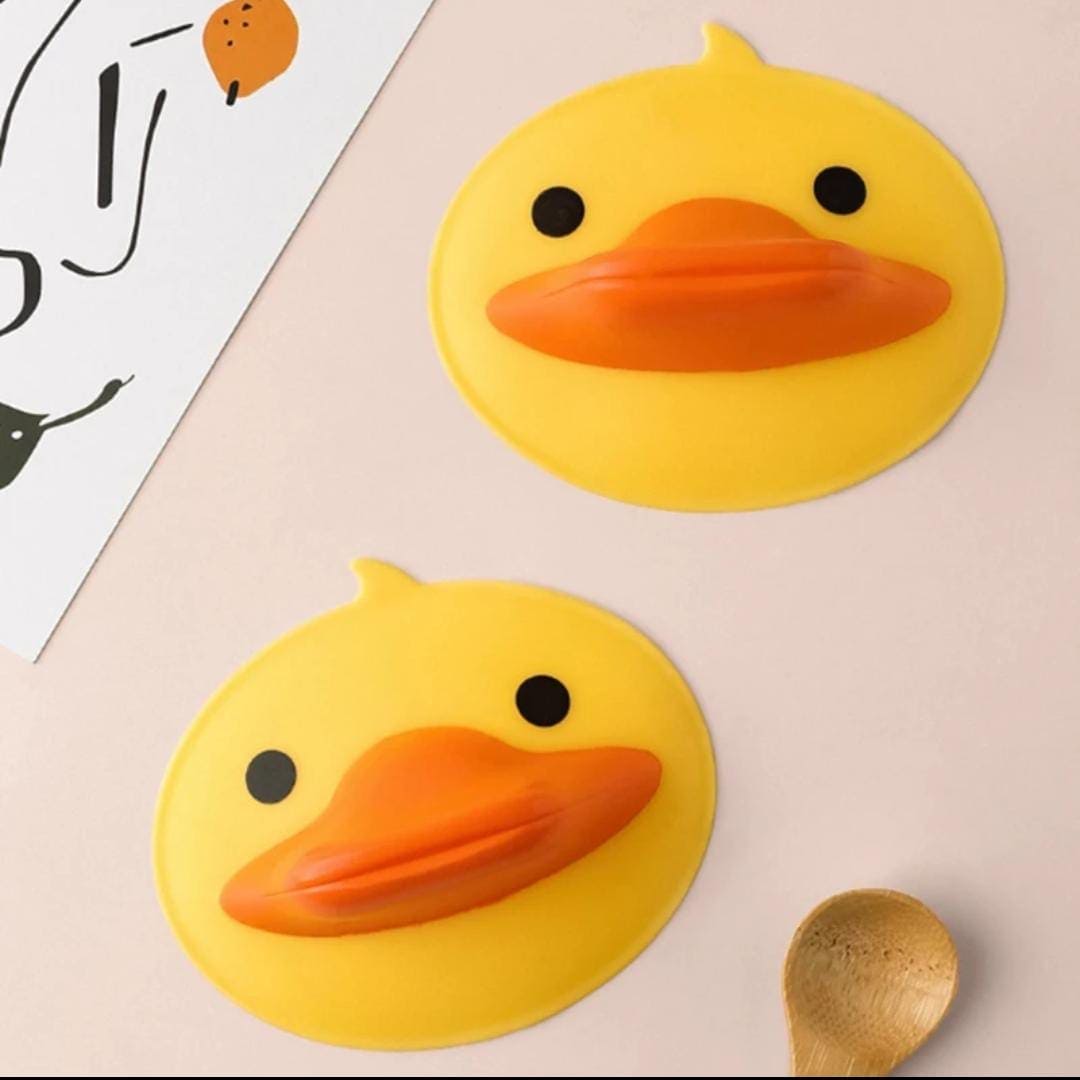 2 Pcs Silicone Small Yellow Duck Pot Gripper, Heat Insulation Hot Plate Clip, Duck Anti-scald Baking Cooking Grips, Kitchen Finger Protector, Microwave Hand Protector Clip