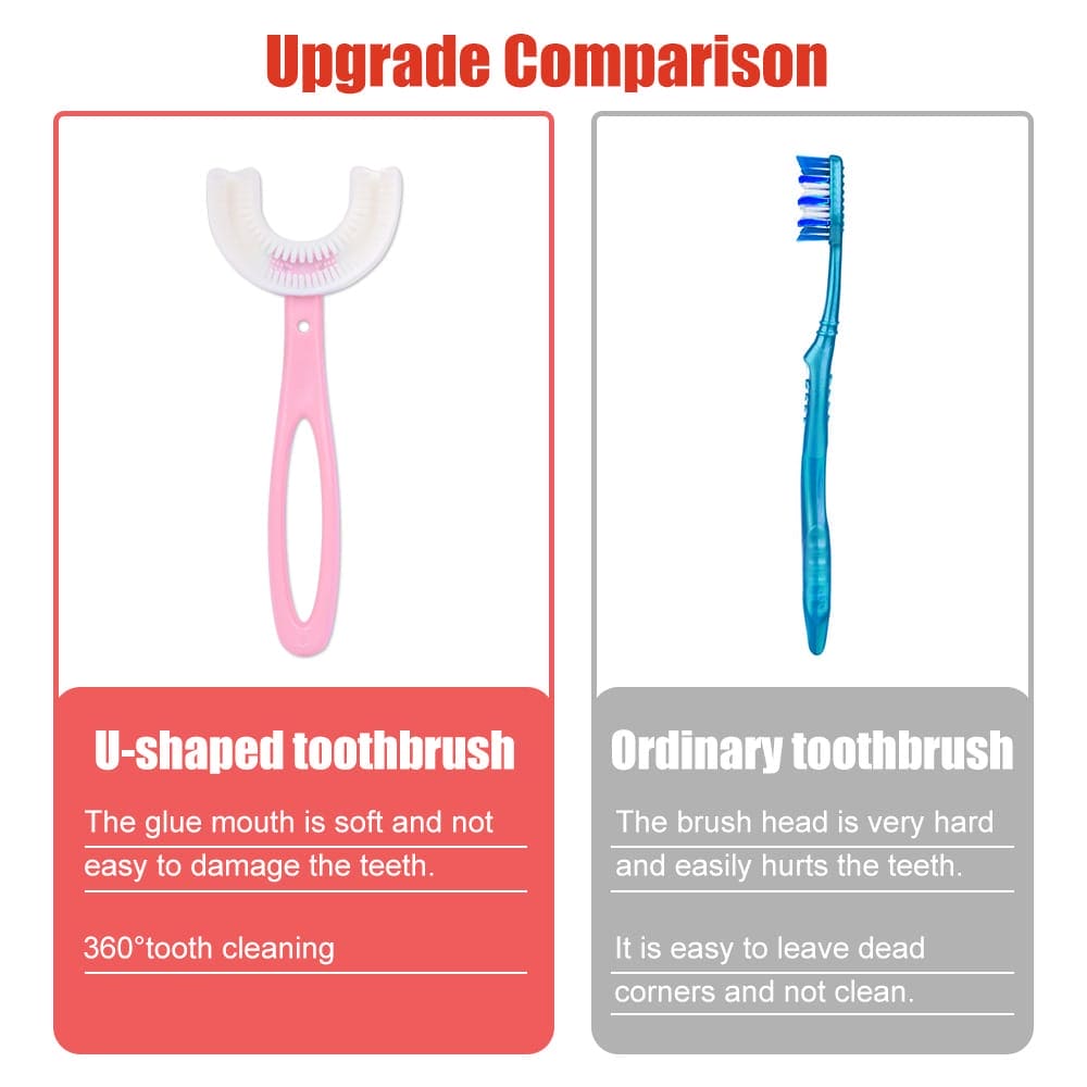 Baby U Shape Toothbrush, Children's U-shape Toothbrush 360° Thorough Cleansing Baby Soft Infant Tooth Teeth Clean Brush, Baby Oral Health Care Toothbrush