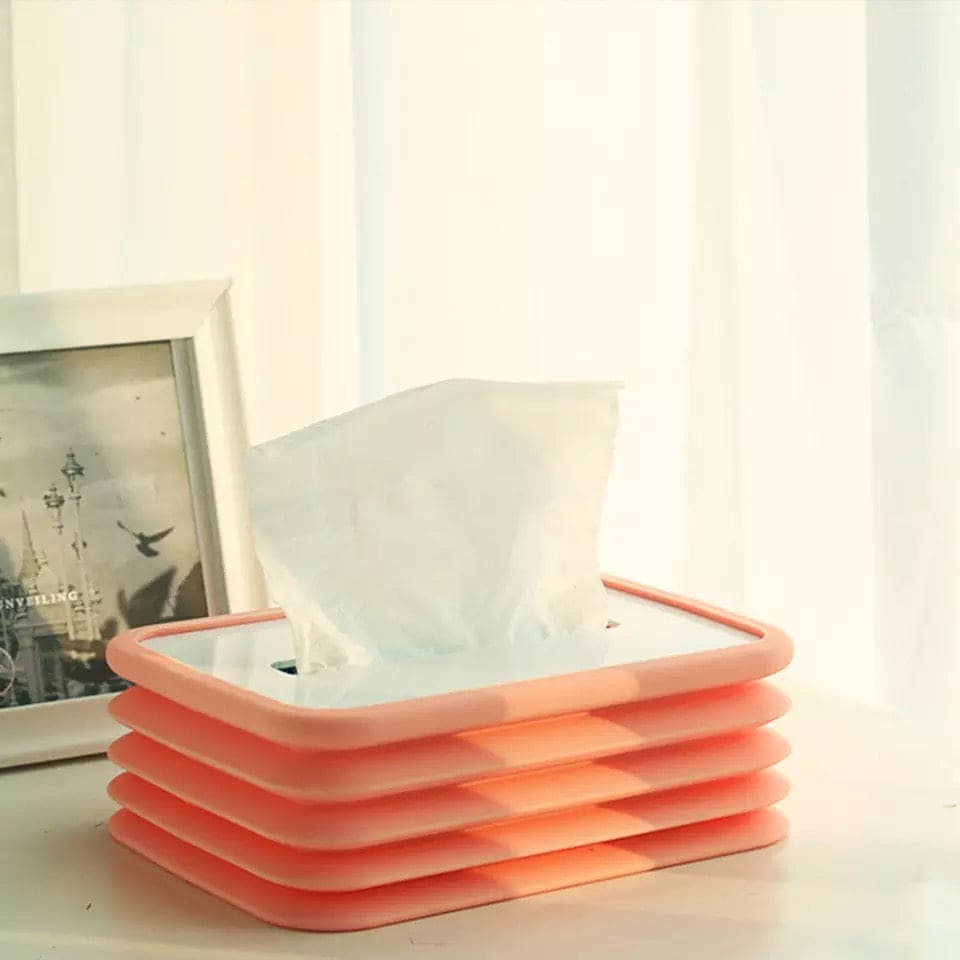Creative Silicone Flexible Folding Tissue Box, Bedroom Kitchen Desktop ...