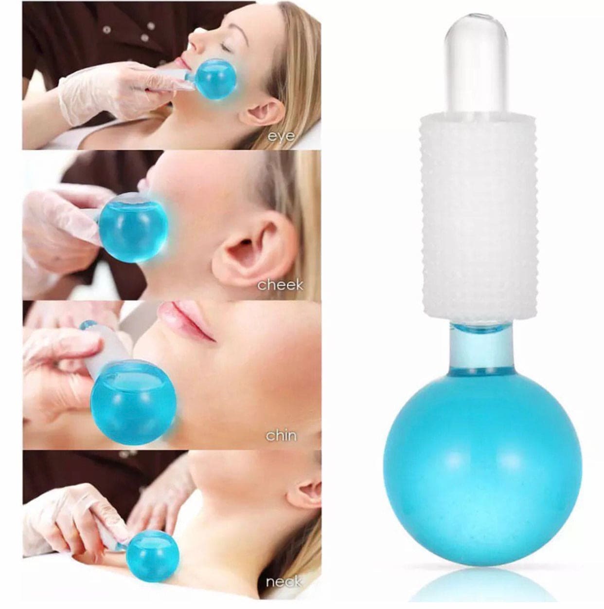 2 Pcs Crystal Ice Hockey, Energy Face Eye Massaging Globes, Face Lifting Anti Wrinkles Ice Roller, Anti Aging Health And Skincare Tool