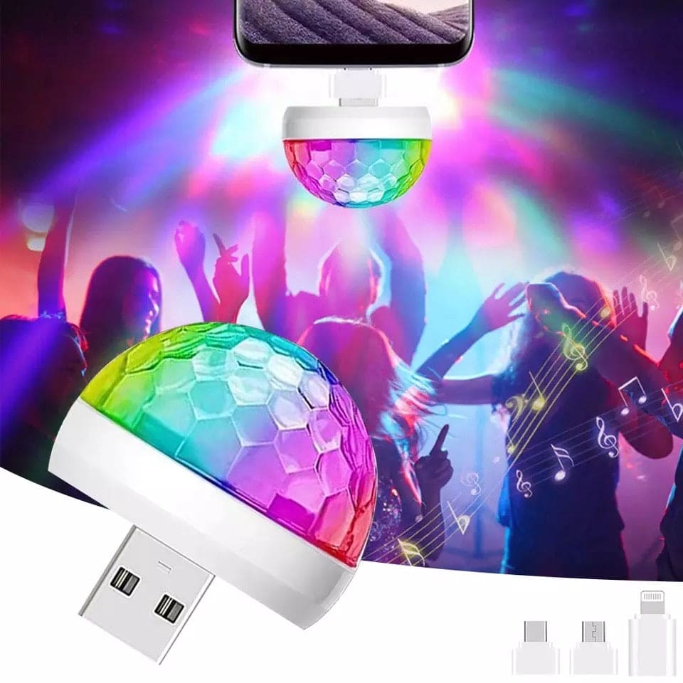 Multicolor USB LED Interior Lighting Atmosphere Light, Mini Festival Stage Light, Disco Car Light, Club Stage Effect Lamp, Mobile Phone Light
