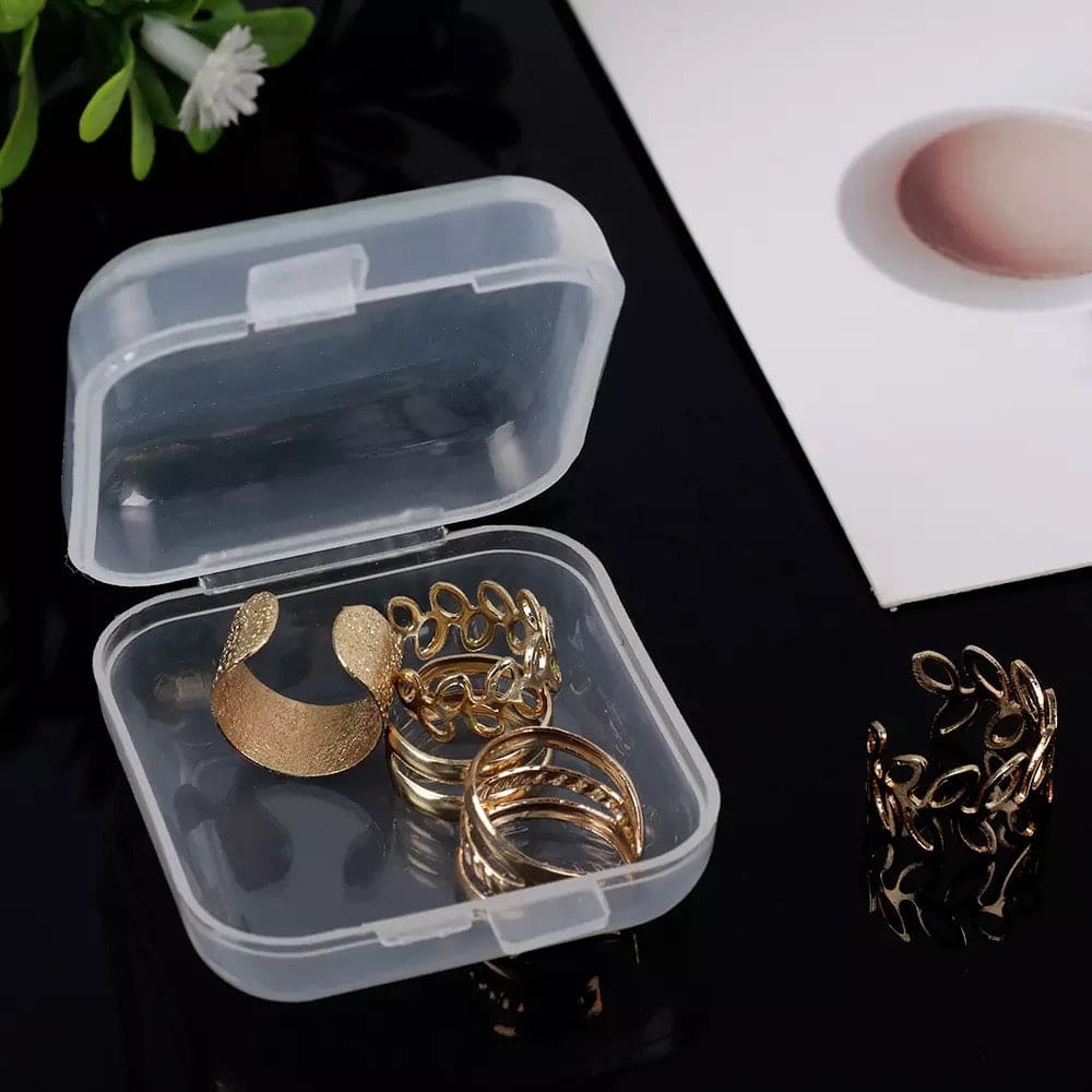Set of 10 Transparent Mini Multifunctional Jewelry Storage Box, Portable Ring Earrings Jewelry Storage Box, Empty Plastic Clear Mini Empty Square Small Boxes, Small Storage Organizer
