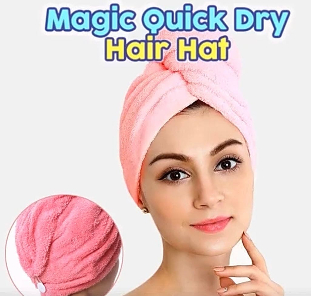 Microfiber Snap Dry Hair Cap, Turbine Hair Dryer Cap Towel, Water Absorbent Terry Head, Dry Hair Cap, New Style Hair Wrap Cap Towel