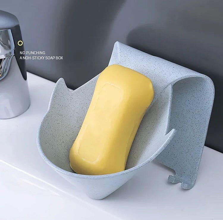 Creative Soap Holder With Hanging Hooks, Self Adhesive Soap Drain Rack, Soap Draining Tray For Bathroom