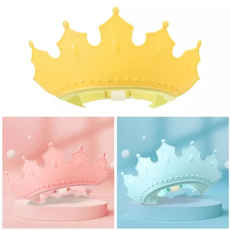 Baby Crown Showar Cap, Baby Swim Cap, Eye Protection Cap, Children Bathing Cap, Adjustable Elastic Hat, Baby Care Crown Hair Wash Cap