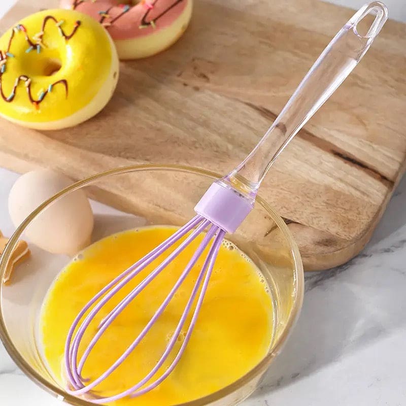 Acrylic Handle Egg Beater, Silicone Egg Beater, Transparent Handle Egg Whisk, Manual Hand Mixer, Egg Stirrer Kitchen Egg Tool, Baking Accessories, Multipurpose Egg Beater, Manual Hand Blender