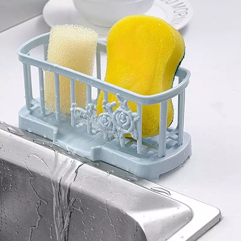 Flower Drain Rack, Kitchen Bathroom Sink Organizer, Caddy Cloths Rack Sponge Holder, Drain Rack Sponge Storage Holder, Useful Sink Soap Rack, Tray Dish Sink Drainer Organizers For Bathroom Kitchen