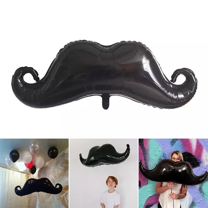 Moustache Foil Helium Balloon, Black Mustache Shape Foil Balloons