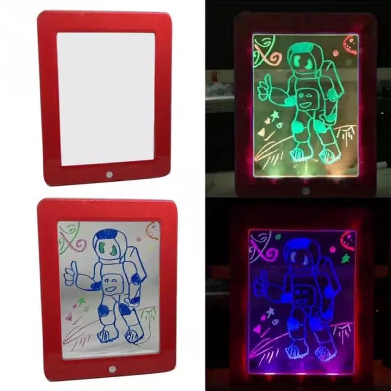 3D Magic Drawing Pad 8 Light Effects Puzzle Board, 3D Sketchpad, Tablet Creative Kids Pen Gift LEDs Lights Glow Art Drawing Toys