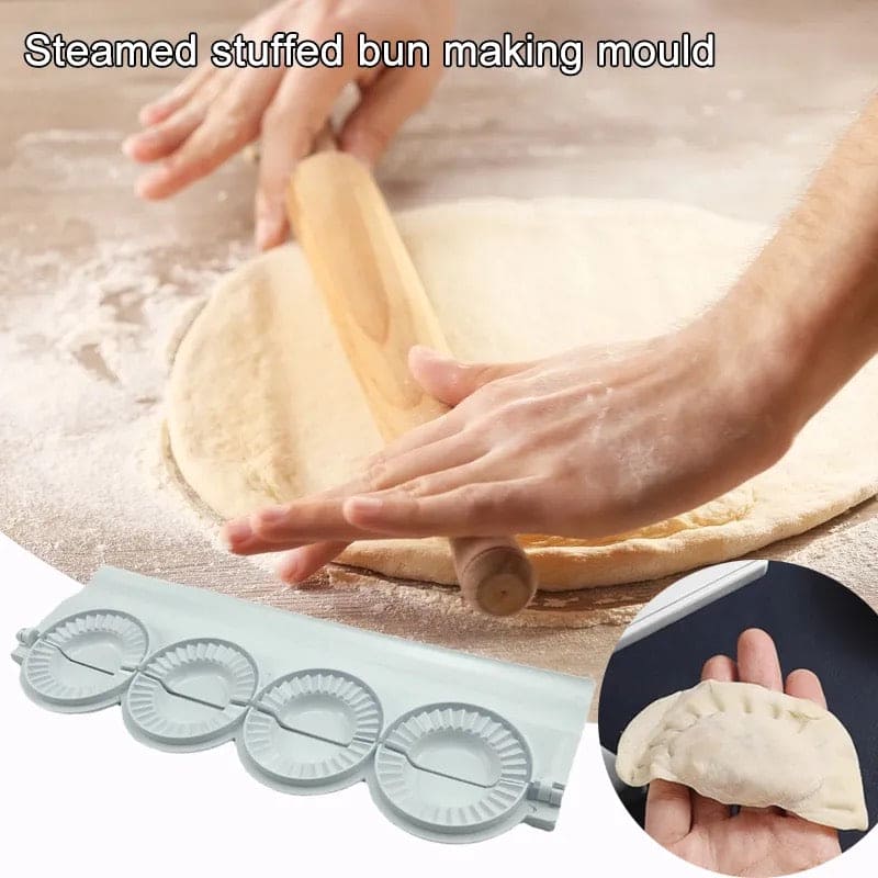 4 Pcs Momos Maker, Dumpling Making Molds, Dumplings Press Maker Kitchen Tool, Small Dumpling Skin Stencil, Samosa Ravioli Dumpling Pie Empanada Maker