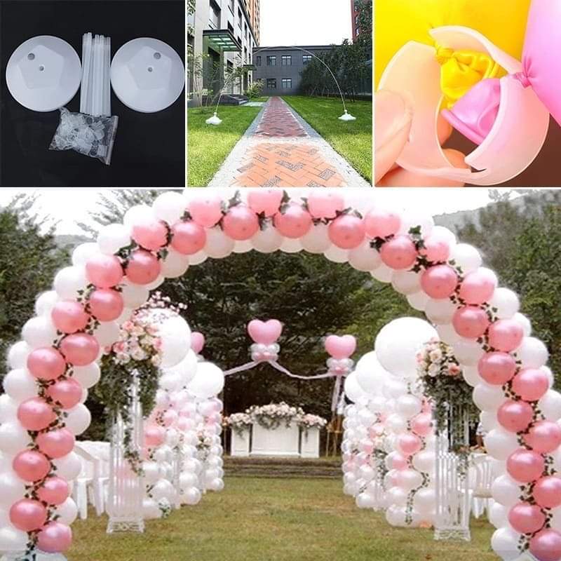 Balloon Arch Kit Stand For Wedding, Birthday Party Decoration Balloon Column Kit Stand, Plastic Balloon Arch Stand With Base And Pole For Latex Balloons Holder, Large Set Arch Column Stand