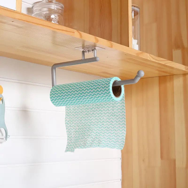 Cabinet Tissue Holder, Wall Mounted Towel Hanger Rack Bar, Cabinet Rag Storage Organizer, Wall Mounted Adjustable Towel Hanger for Kitchen Bathroom, Cabinet Paper Sucker Holder, Napkin Towel Rack Shelf Hook