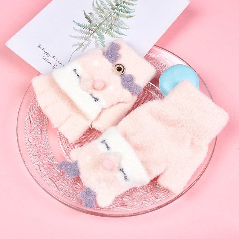 Soft Warm Unisex Baby Knitted Gloves, Warm Baby Gloves, Winter Mittens Gloves for Baby Kids Toddler, Unisex Cute Warm Fleece Thick Thermal Gloves for Boys Girls