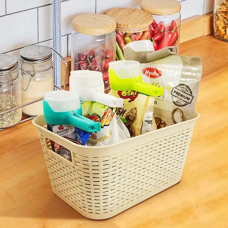 Snack Sealing Clip, Seal Pour Food Storage Bag Cap Clip, Food Sealer Clamp, Round Mouth Effect Clip Kitchen Tool,  Multifunction Seal Pour Food Storage Bag Clips, Moisture Sealing Snack Storage Container Clips, Home Food Close Clip Seal