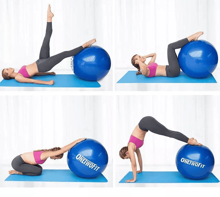 Fitness Work Ball with Air Pump, Anti-Burst and Slip Resistant Exercis ...