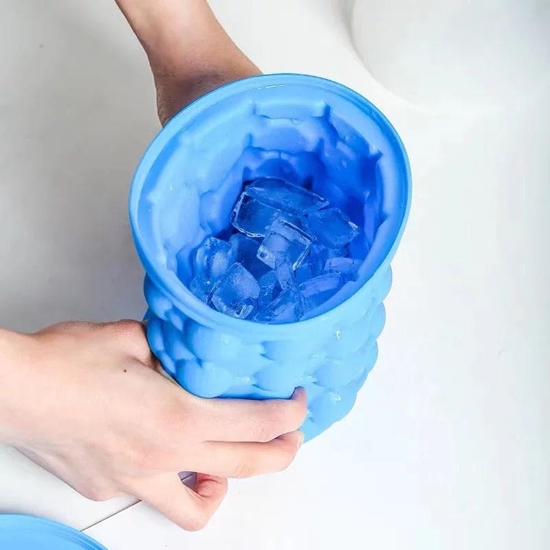 Silicone Ice Bucket, Fast Cold Ice Bucket, Space Saving Ice Genies Ice Ball Maker, Portable Silicon Ice Cube Maker