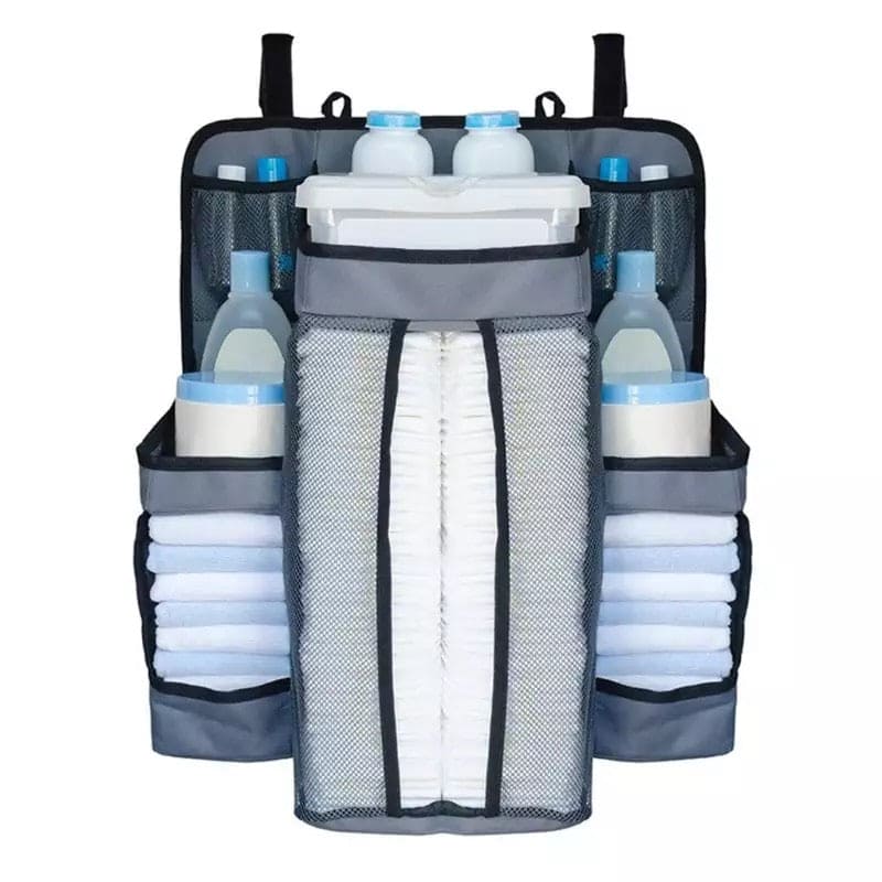 Portable Baby Bed Hanging Storage Bag, Diaper Stacker and Crib Organizer, Infant Crib Bedding Set Organizer, Baby Crib Storage Bag, Diaper Hanging Multifunctional Care Sorting Case