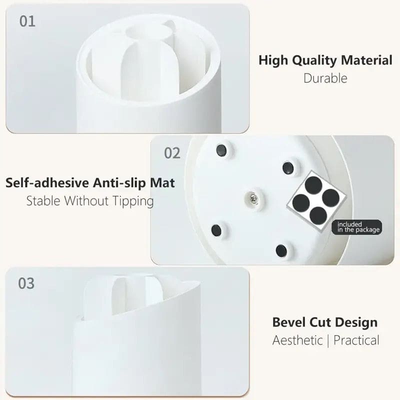 Oval Clear Brush Organizer, Desktop Makeup Brush Storage Bucket Cup Holder With Lid, Brush Display Stand Storage Box, Lipstick Eyebrow Pencil Holder, Acrylic Makeup Brush Organizer Cup, Rotating Makeup Brush Holder