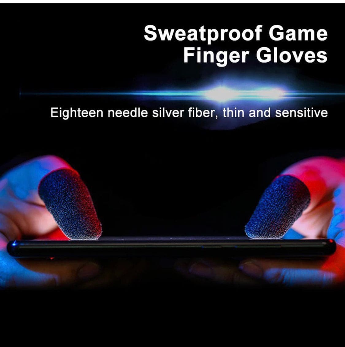1 Pair Finger Sleeves For Gaming, Sweatproof Gloves Breathable Fingertips For Mobile Games, Non-Scratch Sensitive Touch Screen Gaming Finger Thumb Sleeve Gloves