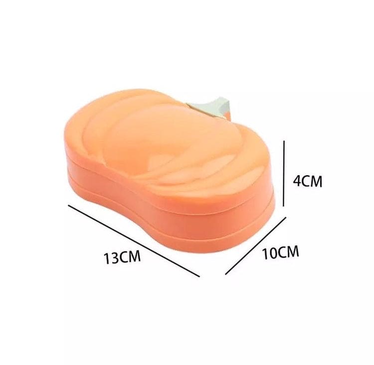 Cute Pumpkin Shape Soap Holder, Double Layer Drain Sink Soap Holder With Cover, Multifunctional Drain Soap Holder, Soap Draining Tray For Bathroom