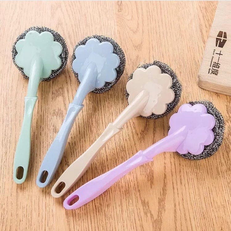 Long Handle Wire Ball Cleaning Brush, Dish Cleaning Brush, Ball Brush Cleaning Brush