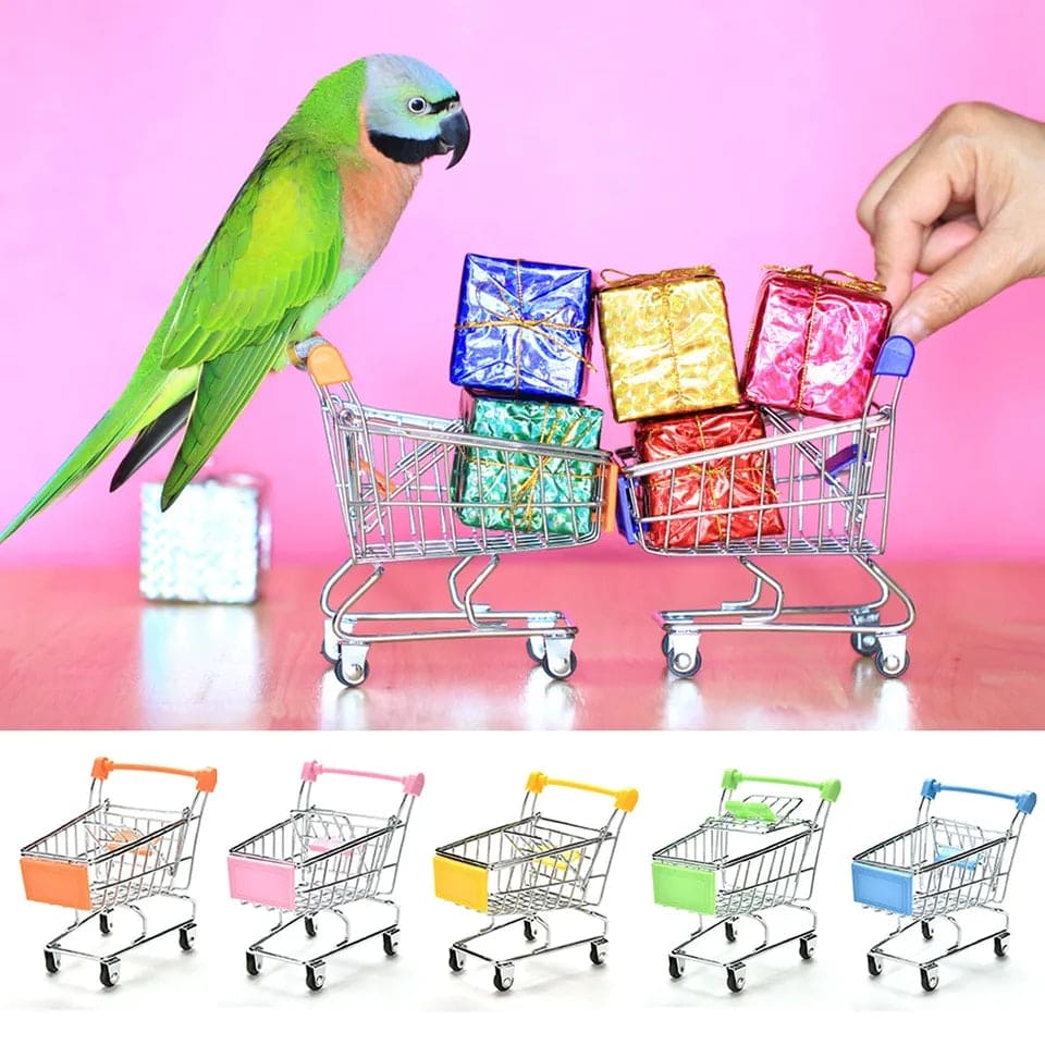 Mini Shopping Cart Trolley, Baby Pretend Toy, Supermarket Hand Trolley, Desktop Decoration Storage Toy Gift, Doll House Furniture Accessories, Mini Grocery Cart Trolley, Mini Supermarket Handcart