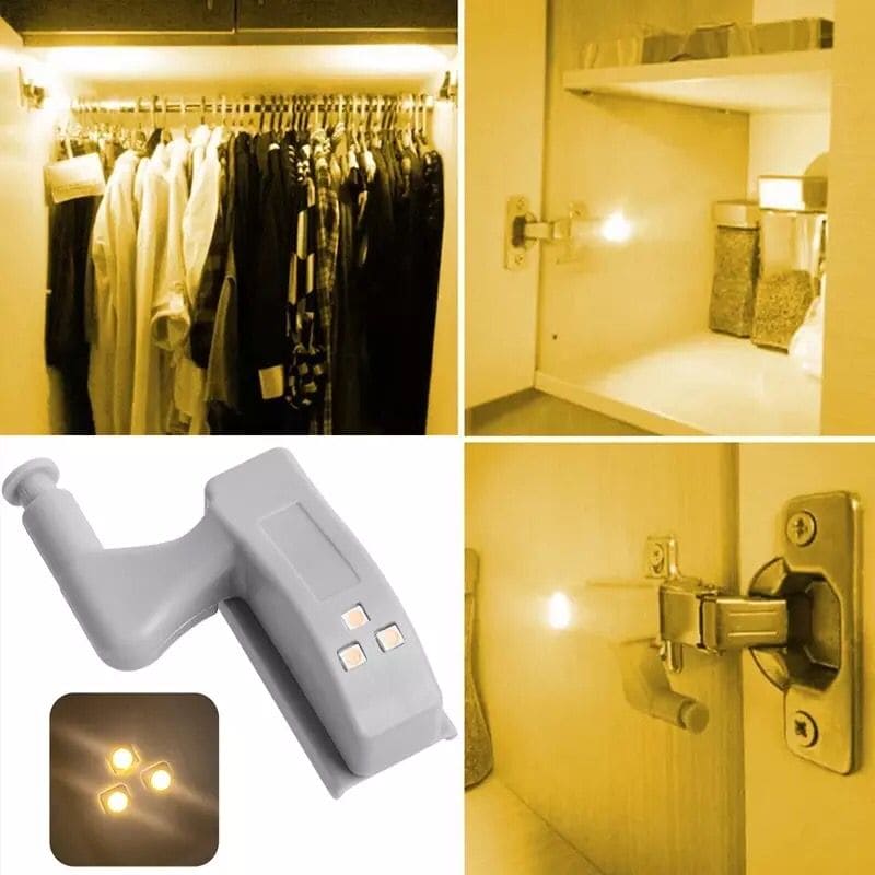 Universal LED Under Cabinet Closet Night Light Lotus Lamp, LED Cabinet Hinge Night Light, Wardrobe Closet Cupboard Door Lamp, Cupboard Door Bulb