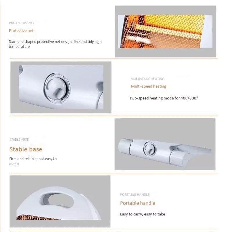 Portable Electric Heater Home Room Heater, Floor Desk Electric Heater, Desktop Heater for Winter