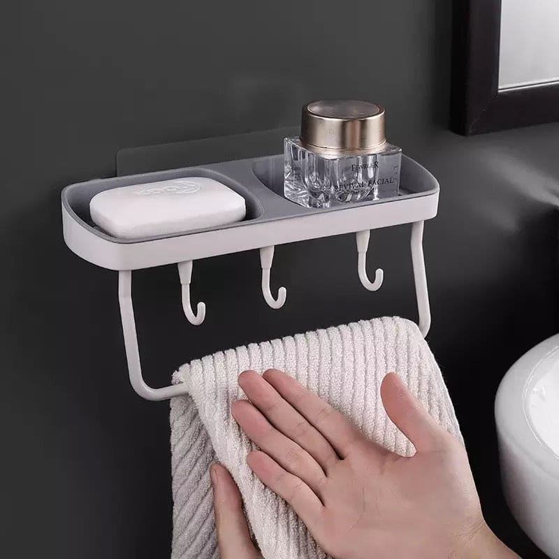 Two Grid Soap Box, Wall Mounted Soap Drain Holder, Multifunctional Bathroom Kitchen Hanging Storage Organizer, Portable Drain Suction Cup Soap Dish