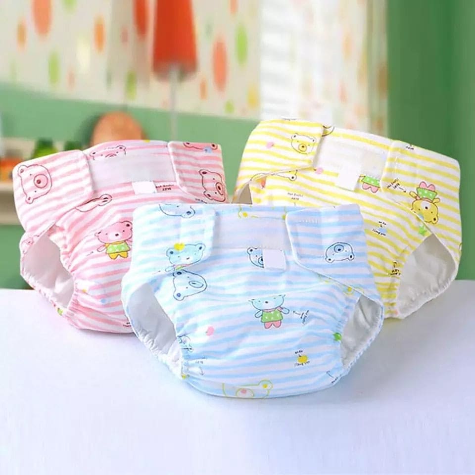 Breathable Baby Diaper, Reusable Soft Cotton Nappy, Washable Baby Cloth Diaper