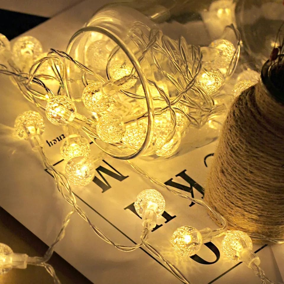 20 Pcs Bubble Ball Led String Lights, Starry Bubble Curtain Lights, Garden Home Indoor Outdoor Party Decorations Lights