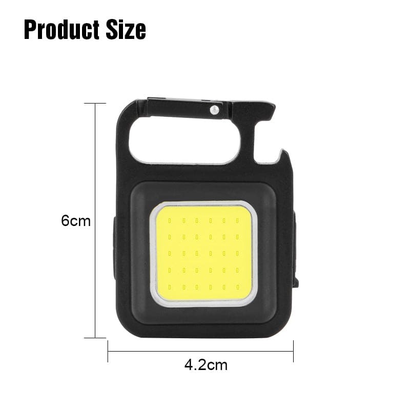 Mini Square LED Flashlight, Portable Pocket Flashlight Keychains, Rechargeable For Outdoor Camping, Emergency Lamps Work Light, Multifunction Portable Pocket Light, COB Inspection Light