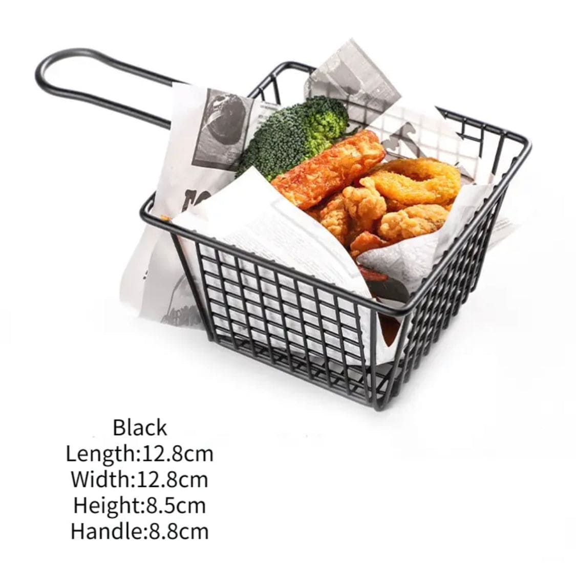 Mini Grill French Fries Basket, Snack Potato Chips Barrel Container, Convenient Snack Basket, Multifunction Stainless Steel Basket, Portable Frying Basket Strainer Colander Basket, Iron Convenient Bucket Basket