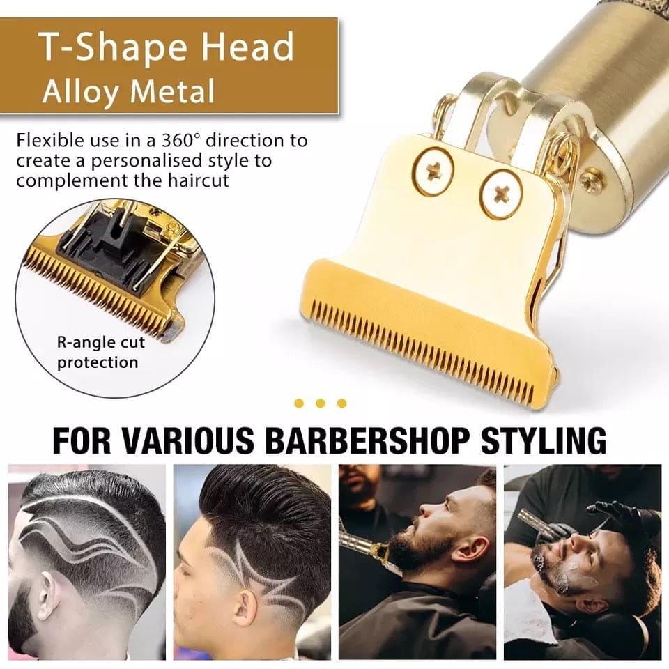 Vintage T9 Golden Dragon Trimmer, Electric Clipper Razor, Hair Cutting Machine Trimmer For Men, T9 USB Electric Professional Beard Haircut Style