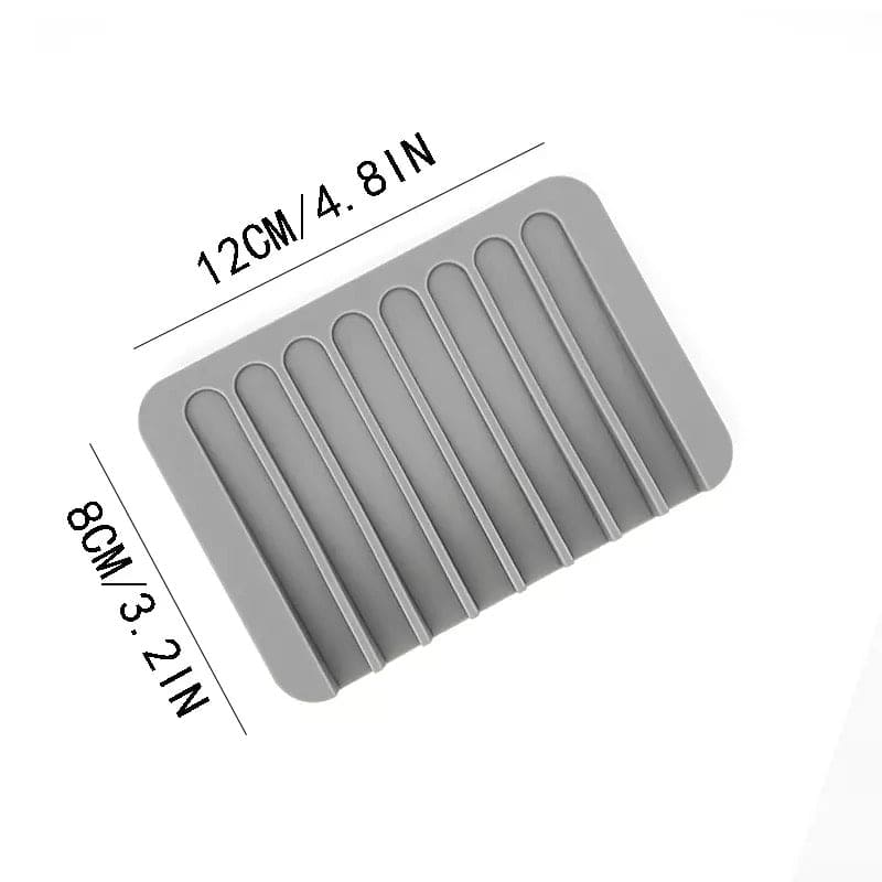 Countertop Soap Dish, Flexible Bathroom Silicone Soap Dish, Soap Pads Organizer, Water Soap Tray Stand, Non-Slip Silicone Soap Box, Drainable Soap Saver Pad for Shower Bathroom Kitchen