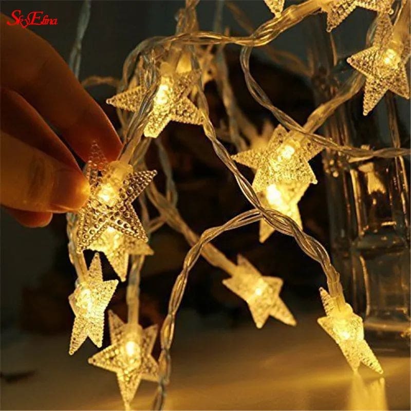 20 Led Star Lights, Star Shaped Curtain String Lights, Decoration Garl ...
