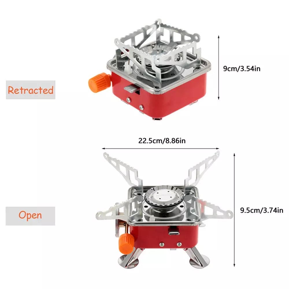 Emergency Portable Gas Stove, Windproof Camp Stove, Portable Collapsible Stove Burner for Outdoor, Mini Square Cooking Stove, Travel Camping Combustor Cooker Cookware, Picnic Furnace Outdoor Picnic Accessories, Butane Gas Stove