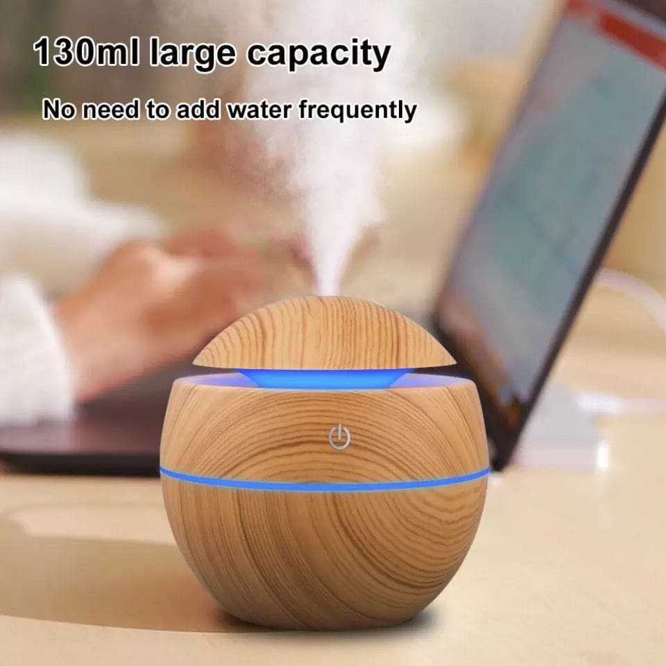 Wooden USB Aroma Essential Oil Humidifier, Ultrasonic Mist Humidifier, Wood Ultrasonic Air Purifier, Essential Oil Aromatherapy Cool Mist Maker