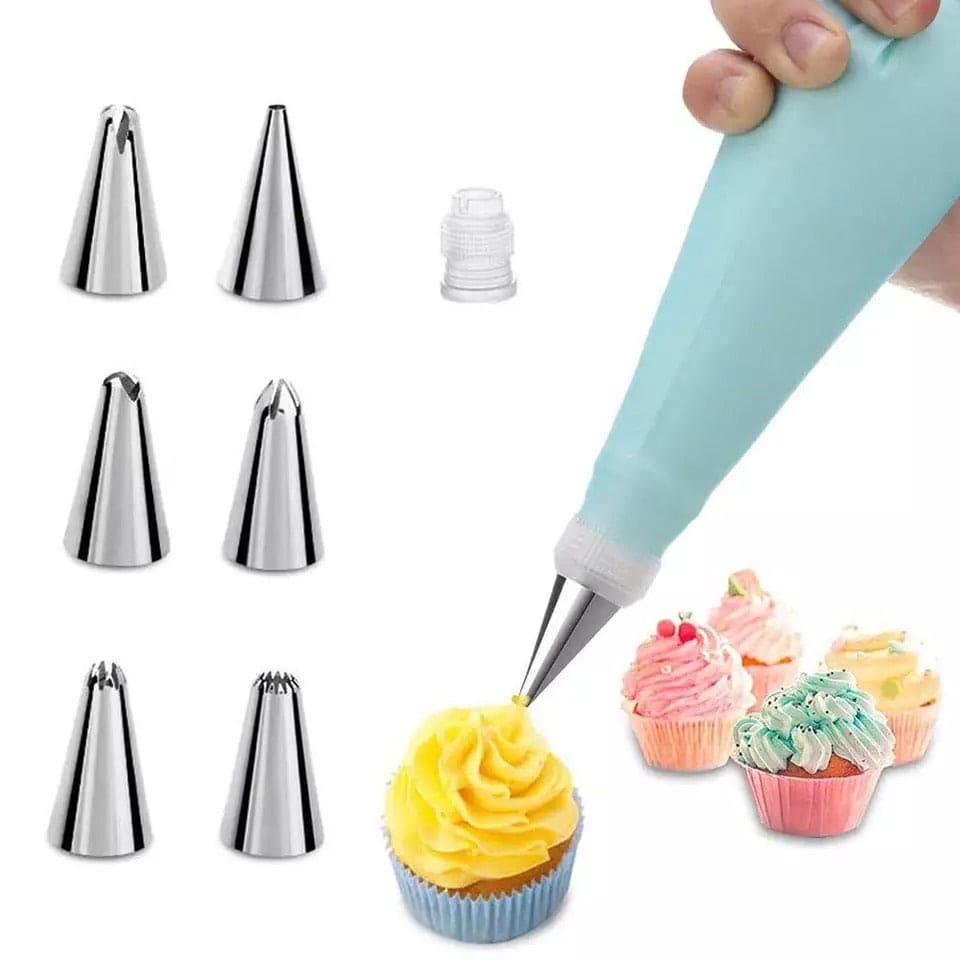 Cake Decoration Tool, Piping Bag with Stainless Steel Nozzles, Decorating Cake Nozzle